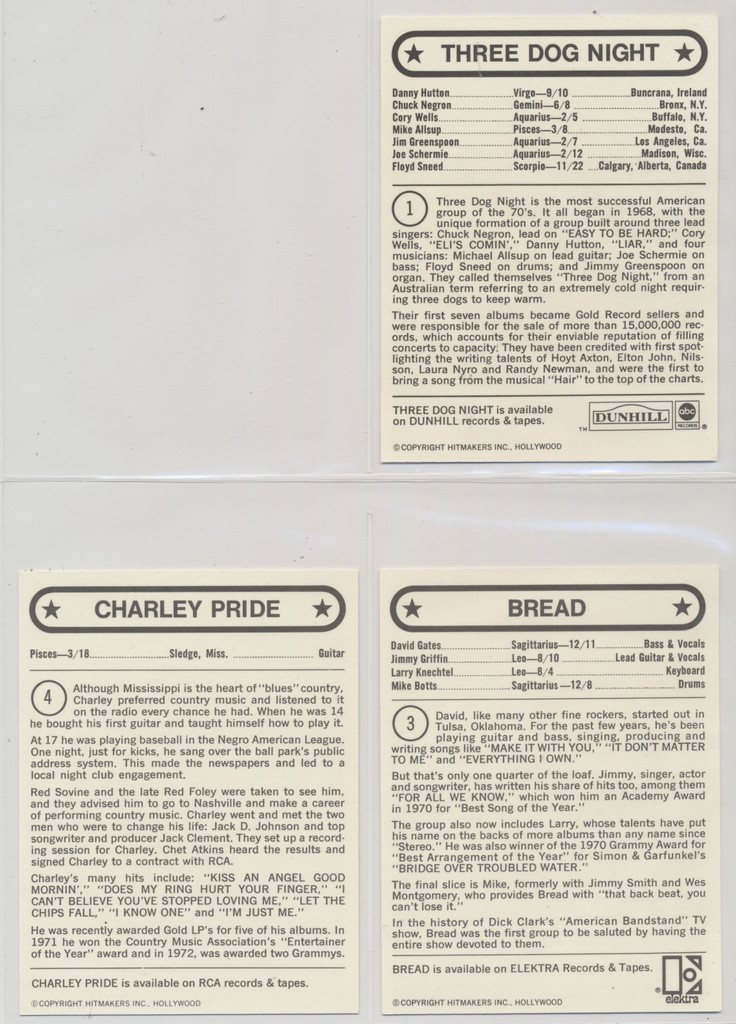 1972 Hitmakers Rock & Pop 34/36   #*sku35939a
