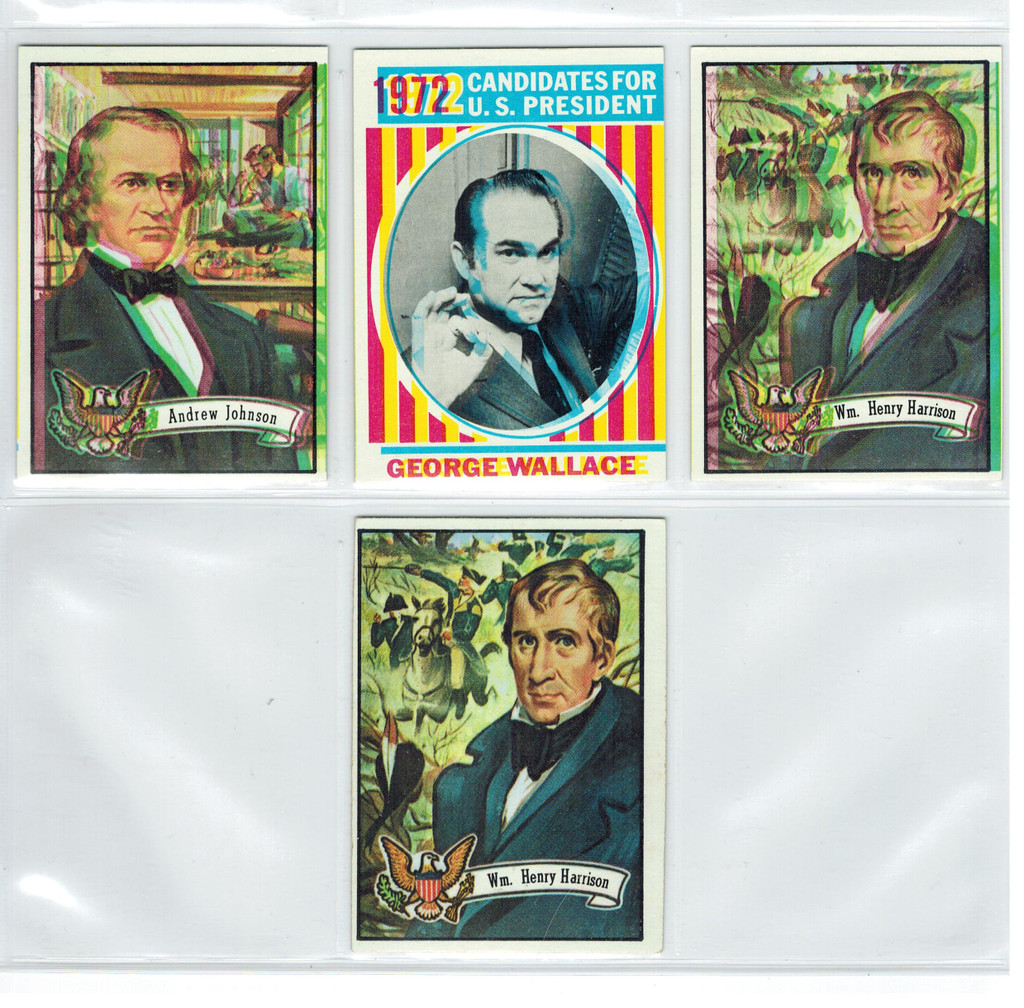 1972 Topps U.S. Presidents 3 Out Of Focus & 1 Blank Back  #*sku33776