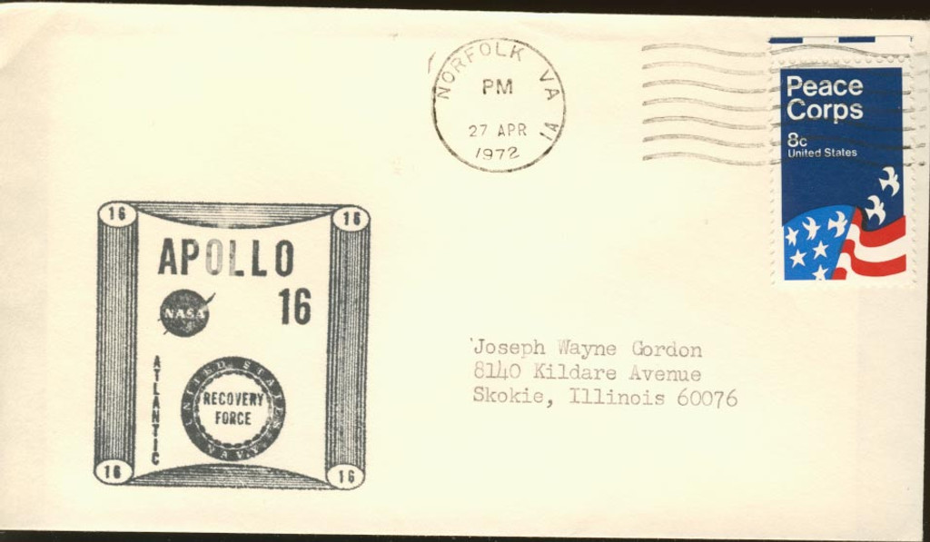 1972 Apollo 16 Recovery Force Cover  #*