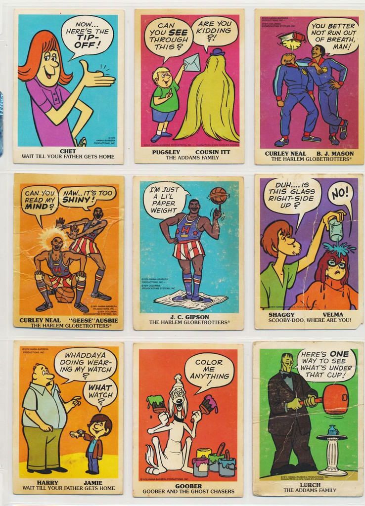 1974 Wonder Bread Hanna-Barbera Magic Trick Cards 25 Low Grade No Check List   #*