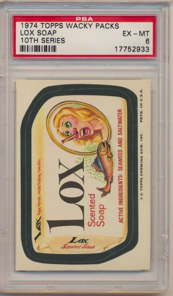 1974 Topps Wacky Packs Series 10  Lox Scented Soap  PSA 6 EX-MT #*