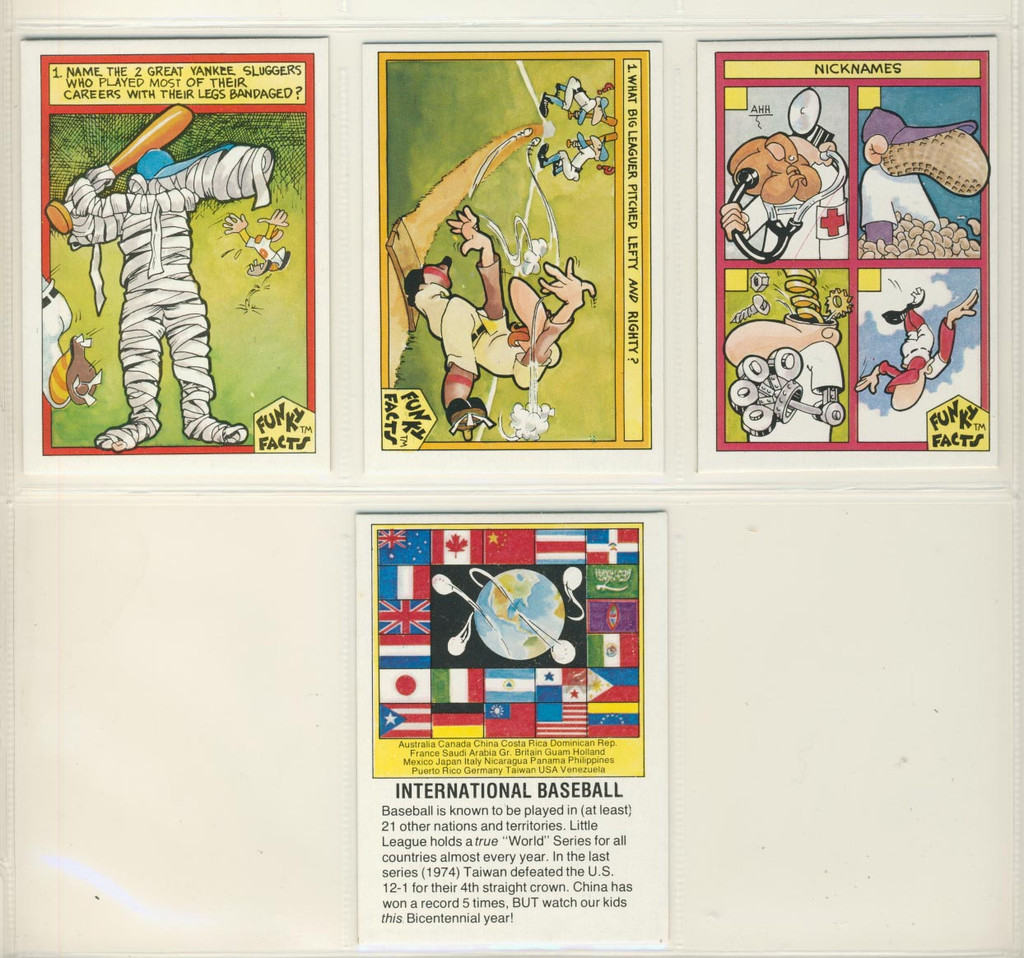 1976 Funky FACTS Wierd World Baseball Set 40   #*