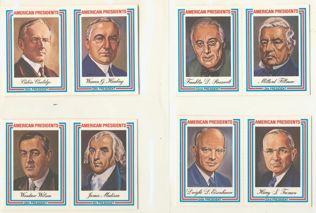 1975 Visual Panographs American Presidents Set Of 2 Card Panels (19) 2 Card Panels   #*sku3274