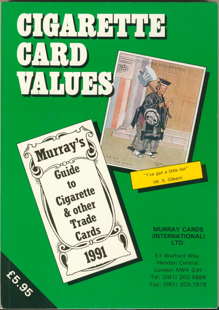 1991 Cigarette Card Values by Murray Cards International  Price Guides  #*