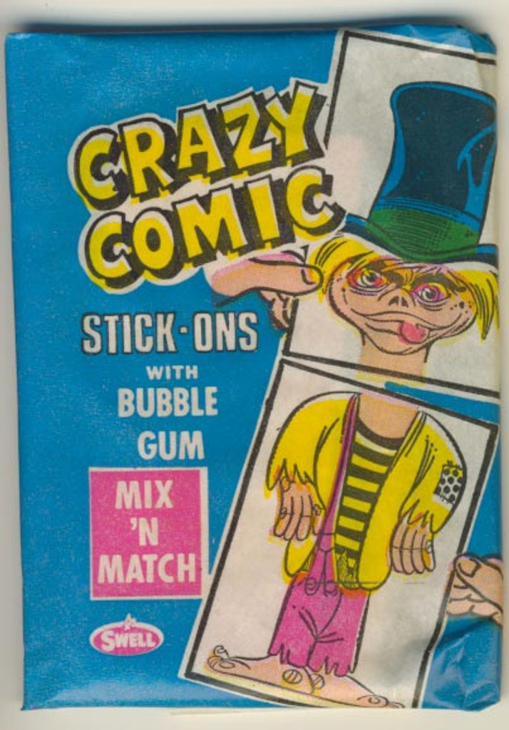 1979 Philly Crazy Comic Stick-Ons Blue Wrapper Wax Pack  #*