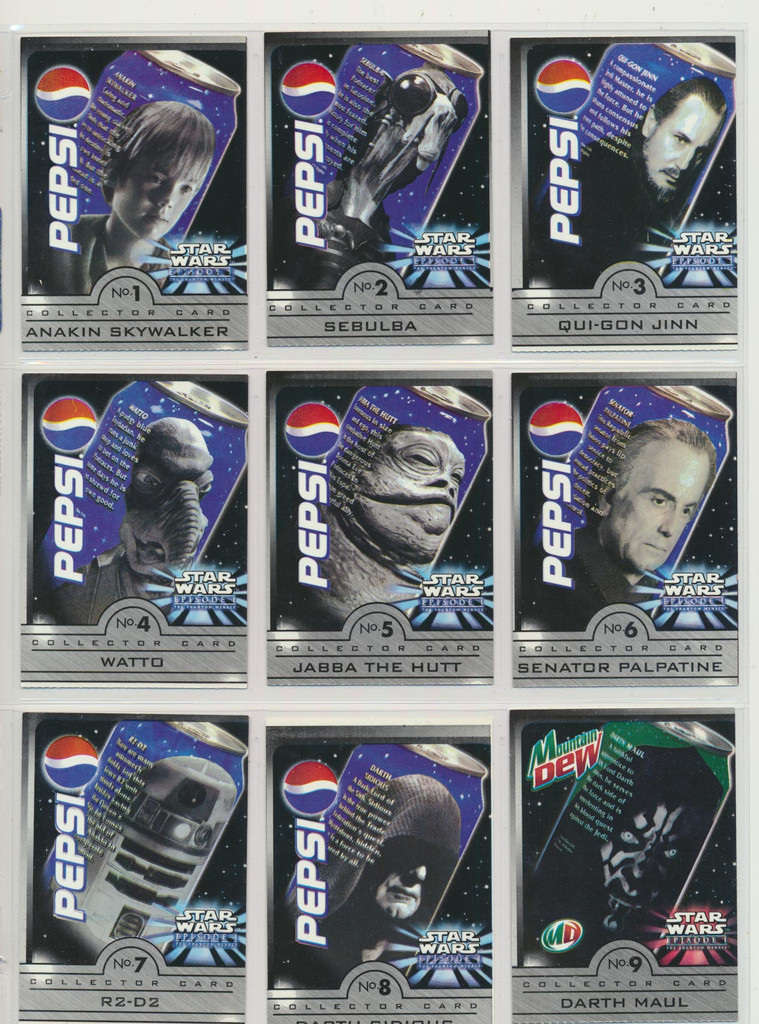 1999 Star Wars Episode 1  Promotion Set  PEPSI  Set 24  Tab Removed  #*ns1sing