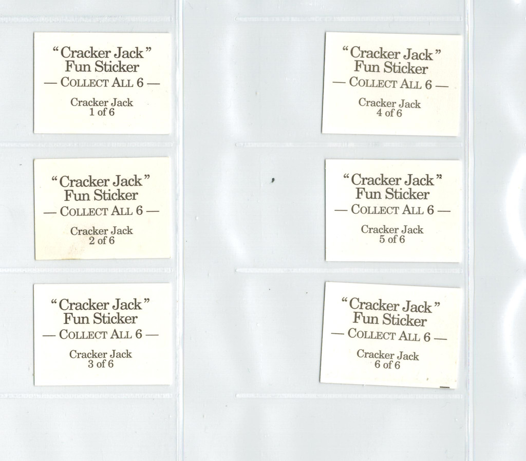 1996 Cracker Jack  Fun Stickers  Set  6   #*