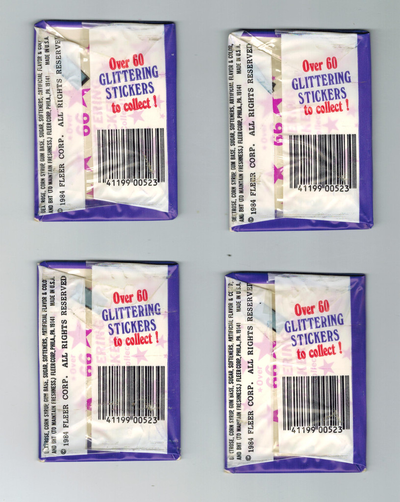 1984 Fleer Michael Jackson Glitter Gloves Unopened 4 Different Wrappers  #*