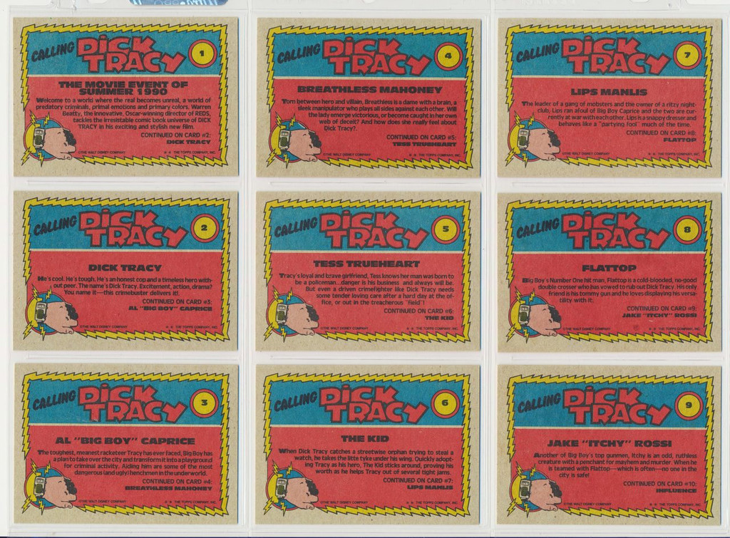 1990 Topps Dick Tracy Set 88/11   #*