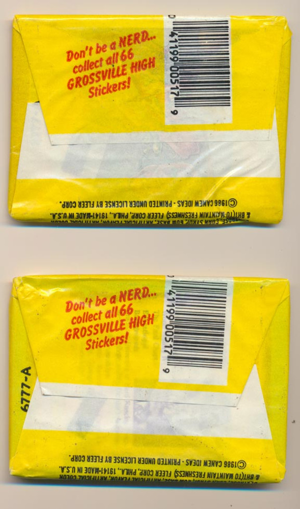 1986 Fleer Grossville High Stickers (2) Different Wrapper  #*