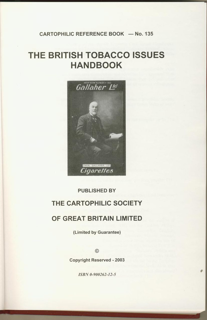 2003 The British Tobacco Issues Handbook (Hard Cover) (350 pages)  #*