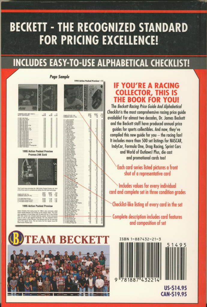 1996 Racing Price Guide by Beckett (First Edition) (400 Pages)  #*