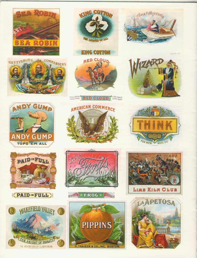 1996 Old Time Cigar Labels In Full Color 24 Pages  #*