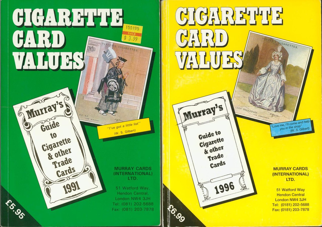 1991/1996 Cigarette Card Values by Murray Cards International (2) Price Guides  #*