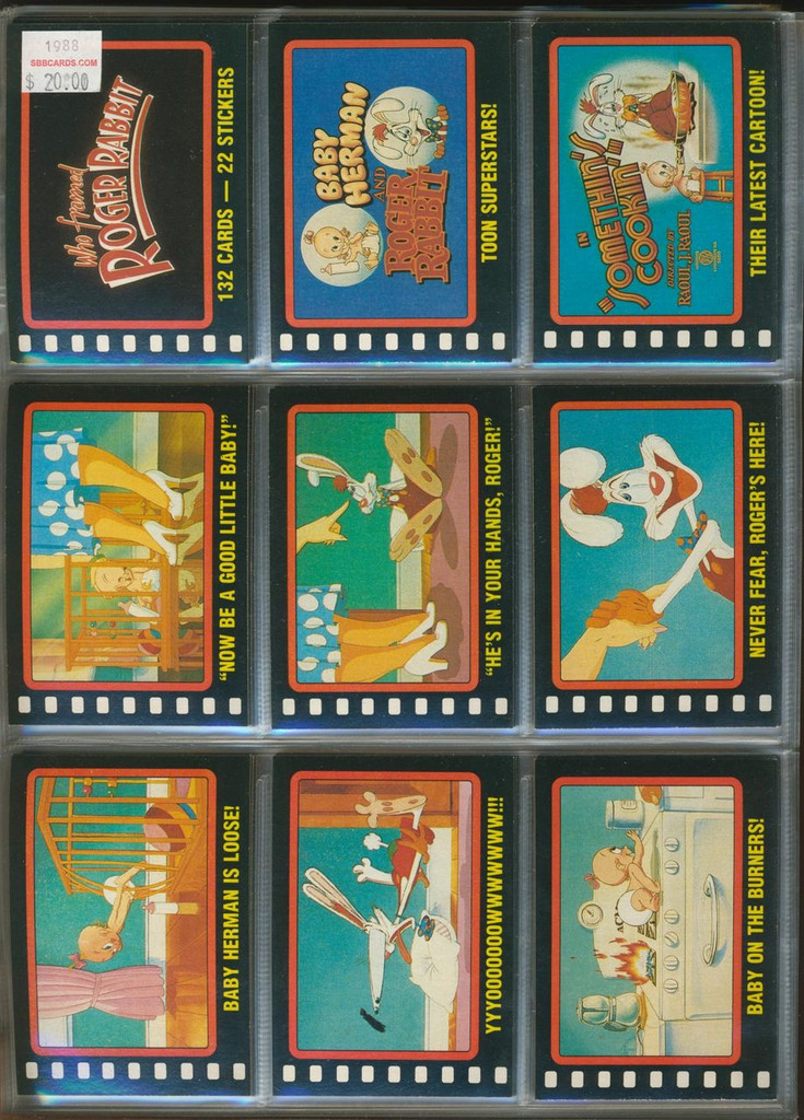 1988 TOPPS WHO FRAMED ROGER RABBIT SET (132/22) **