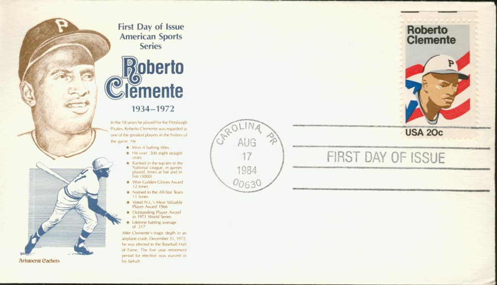 1984 Roberto Clemente First Day Of Issue American Sports Series  #*