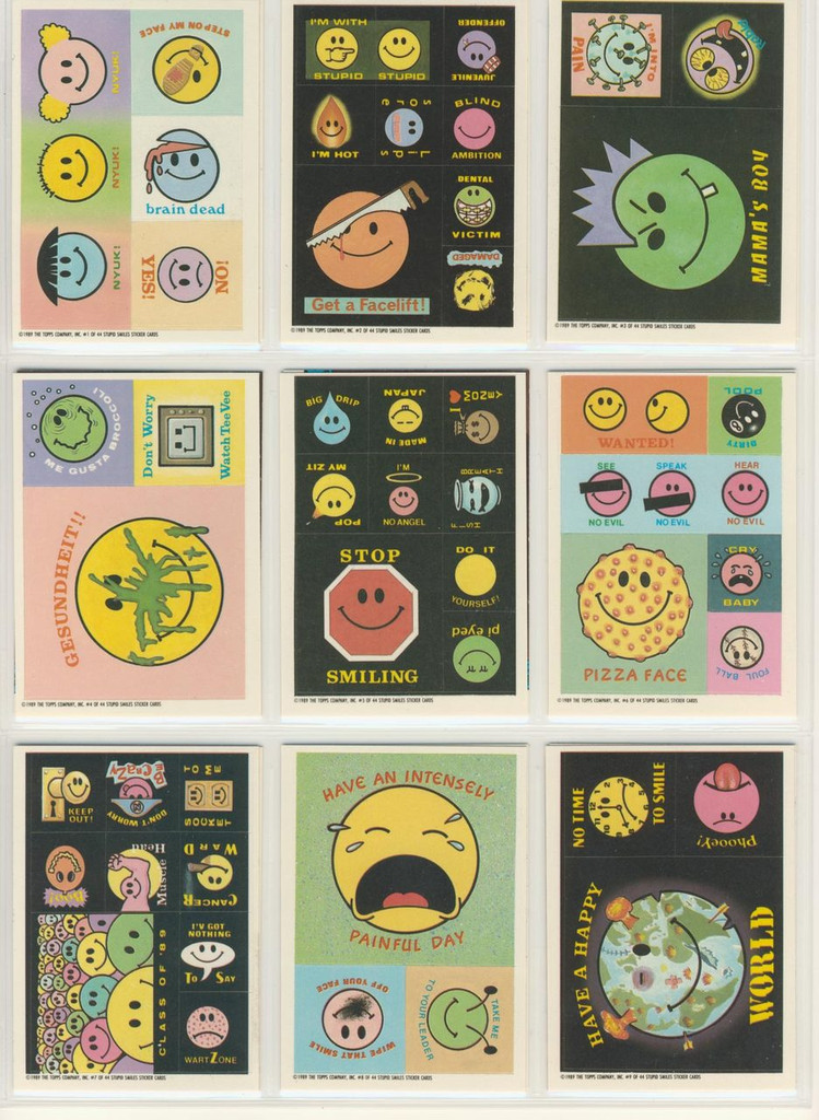 1989/90 Topps Stupid Smiles Stickers (TEST) Set 44   #*