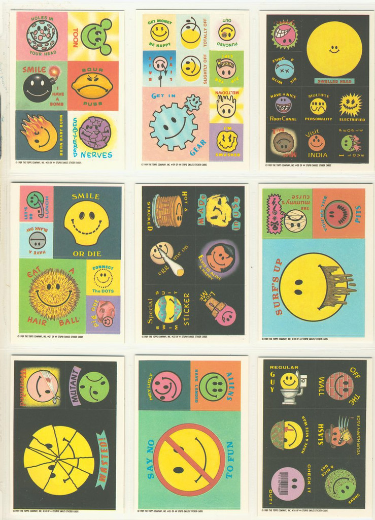 1989/90 Topps Stupid Smiles Stickers (TEST) Set 44   #*