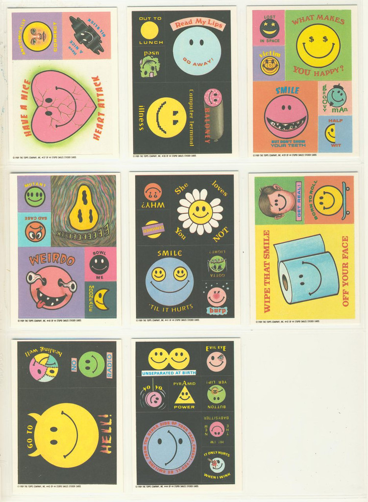 1989/90 Topps Stupid Smiles Stickers (TEST) Set 44   #*