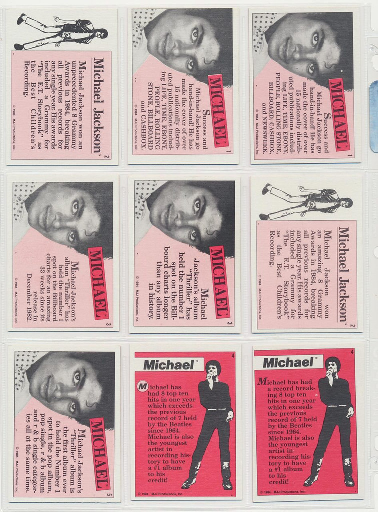 1984 Topps Michael Jackson Series 1 Set 33/33 With 18 Extras   #*