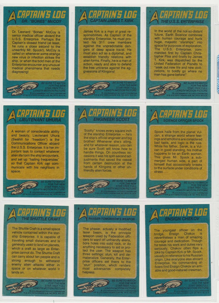 1976 Topps Star Trek Set 88 NO STICKERS   #*21box17985a