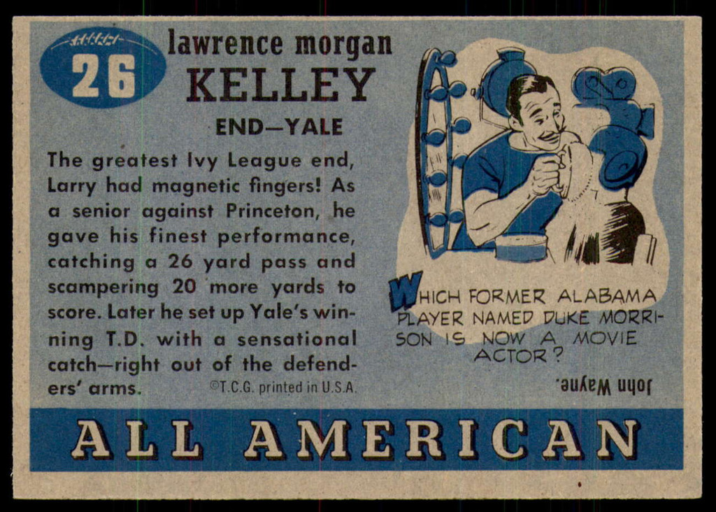 1955 Topps All American #26 Larry Kelley Near Mint SP 
