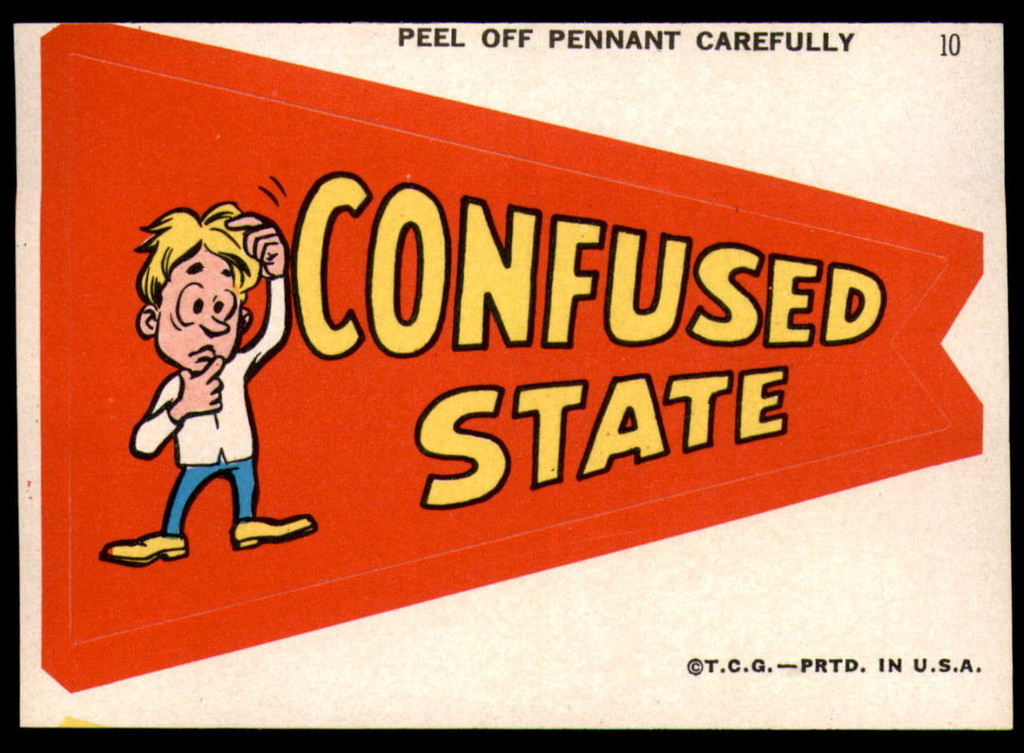 1967 Topps Comic Pennants #10 Confused State Near Mint+  ID: 210907