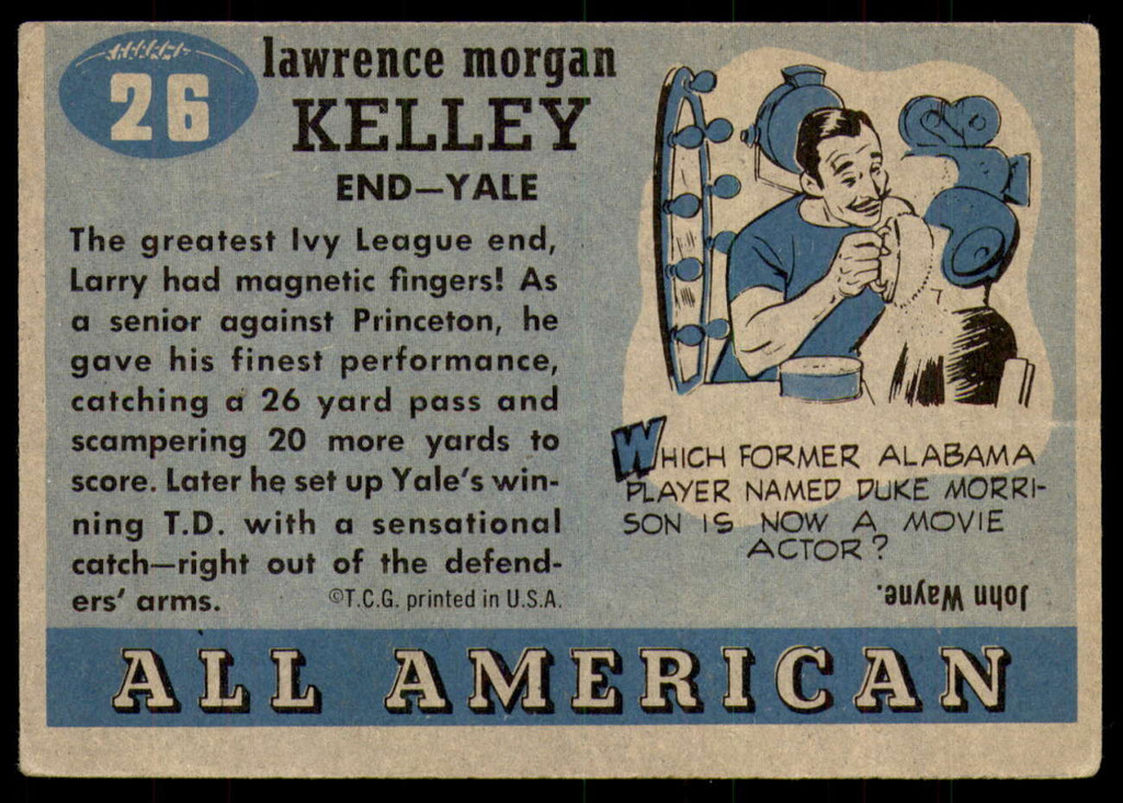 1955 Topps All American #26 Larry Kelley Excellent SP  ID: 218691