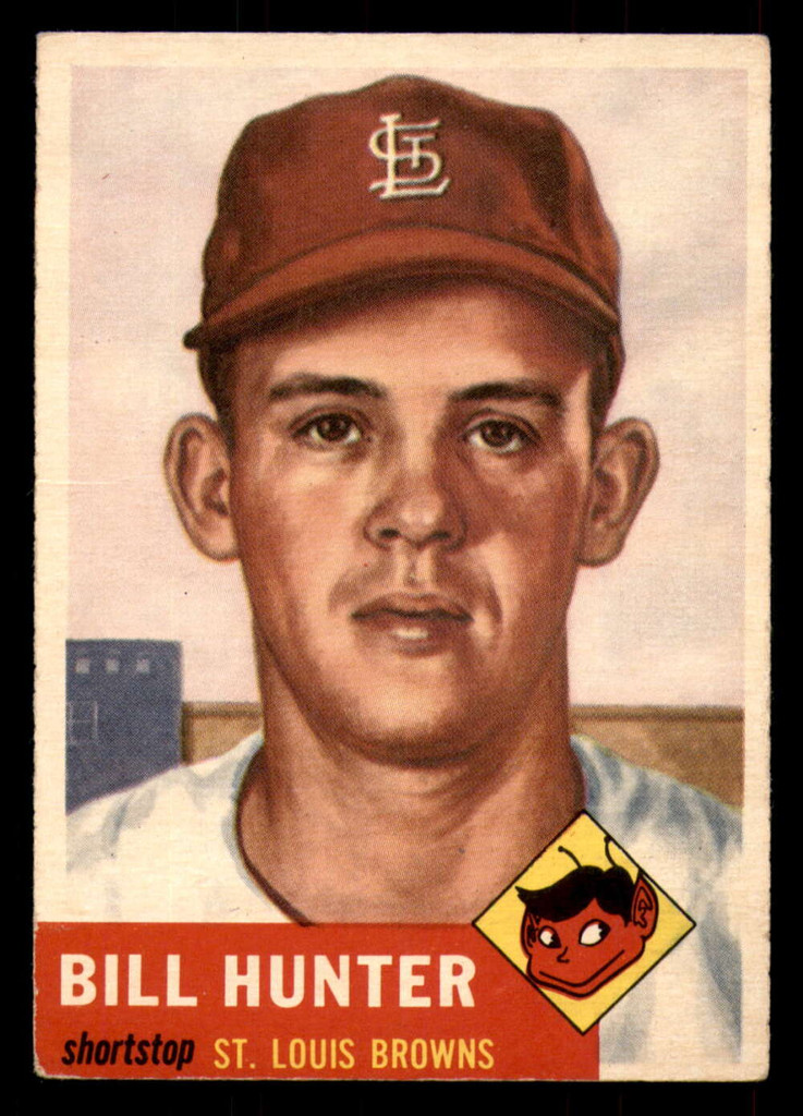 1953 Topps #166 Billy Hunter Very Good RC Rookie  ID: 296013