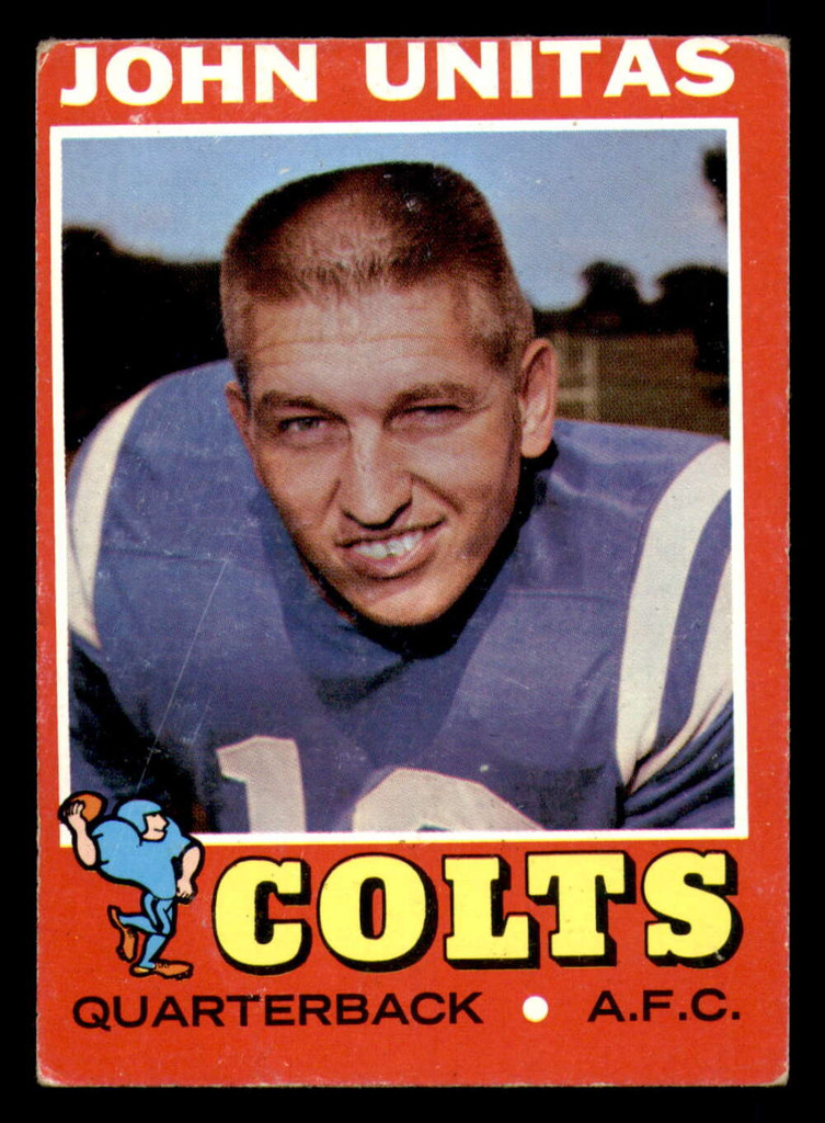 1971 Topps #   1 Johnny Unitas Very Good  ID: 270657