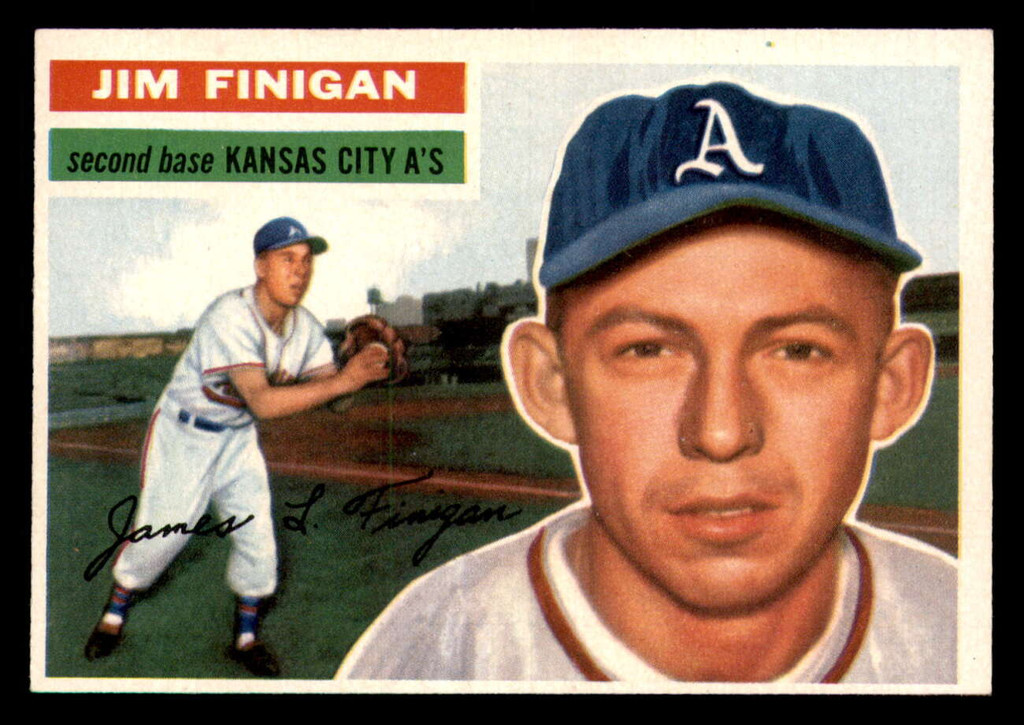 1956 Topps #22B Jim Finigan White Backs Near Mint 