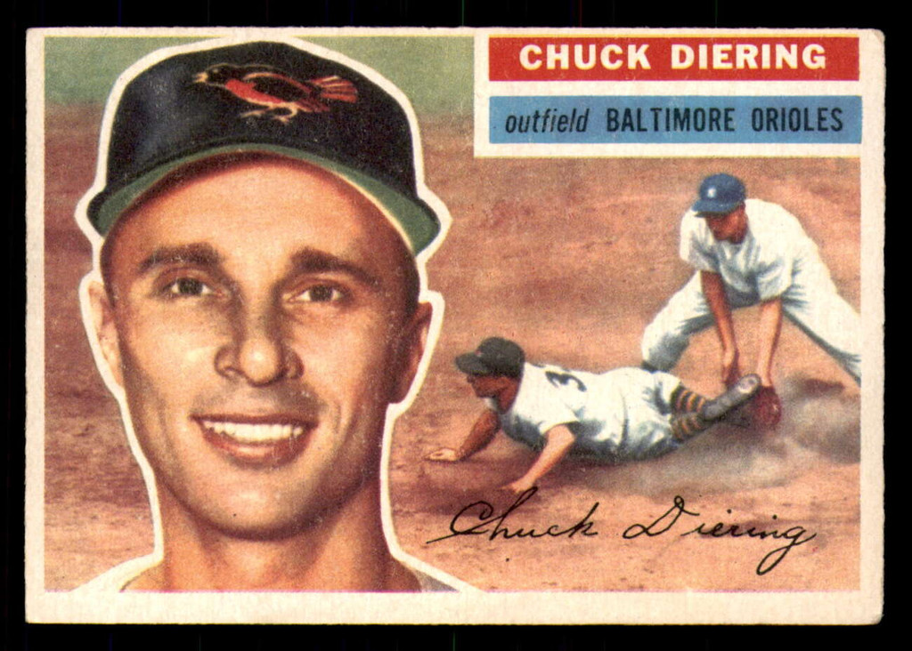 1956 Topps #19B Chuck Diering White Backs Excellent  ID: 296479