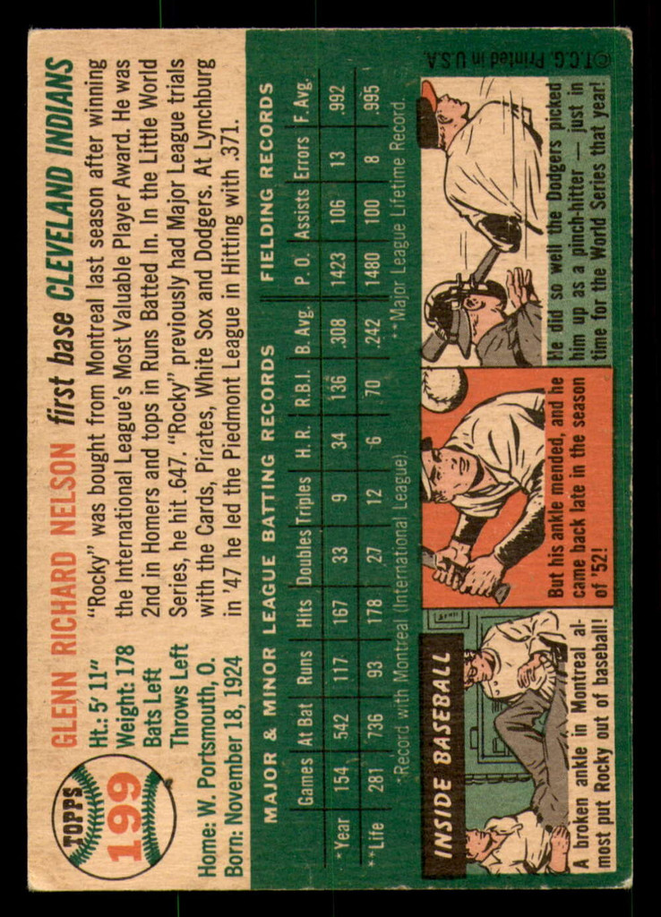 1954 Topps #199 Rocky Nelson Very Good  ID: 298724