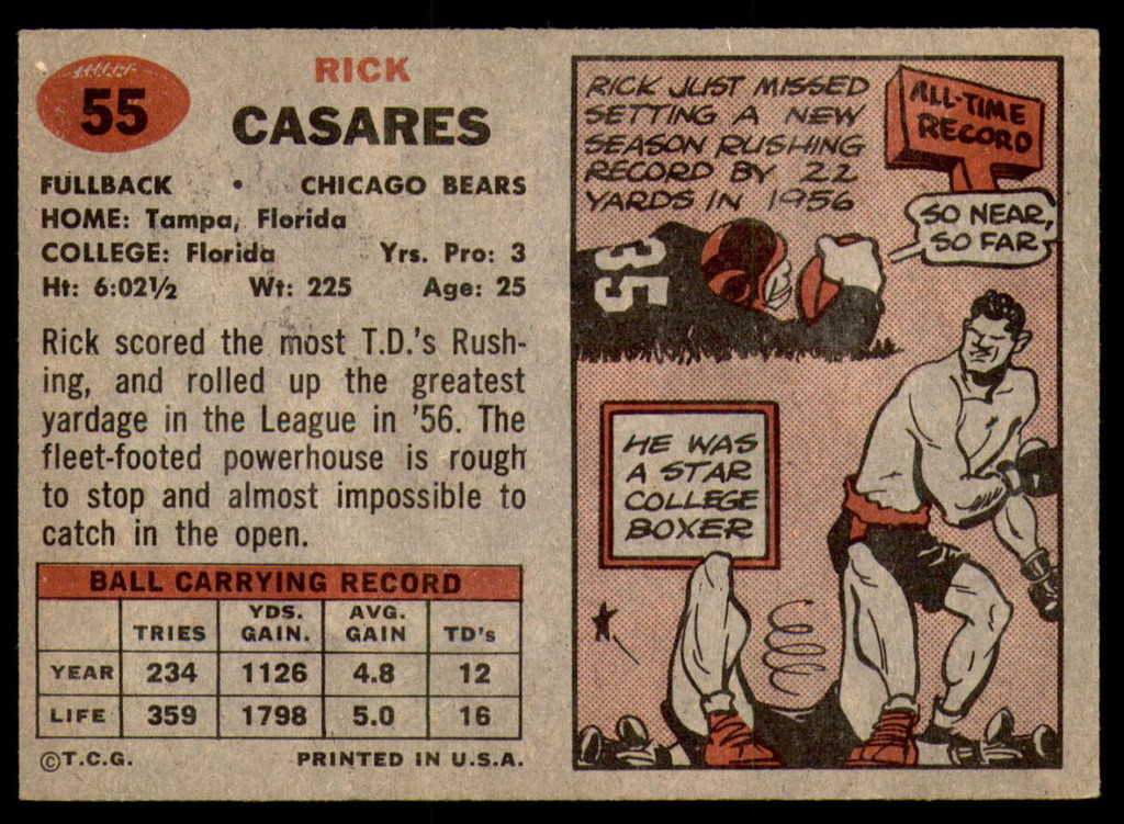 1957 Topps #55 Rick Casares Ex-Mint 