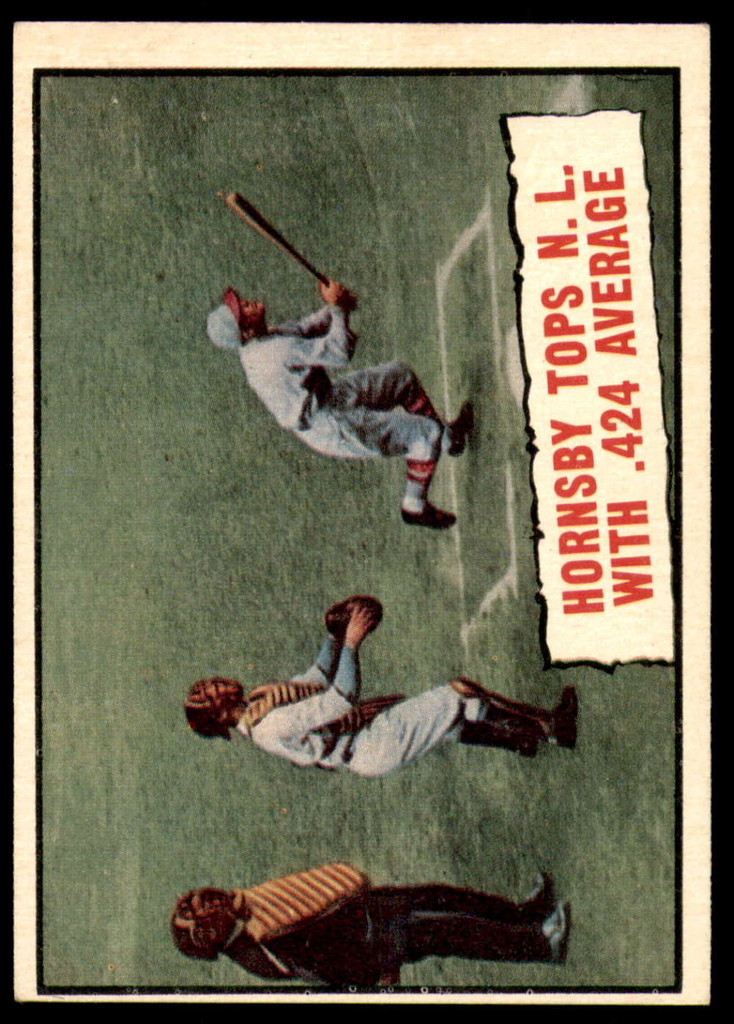 1961 Topps #404 Hornsby Tops N.L. with .424 Average Ex-Mint  ID: 211503