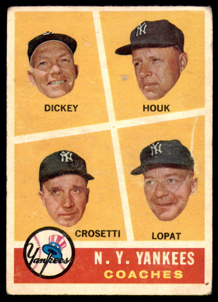 1960 Topps #465 Yankees Coaches Very Good 