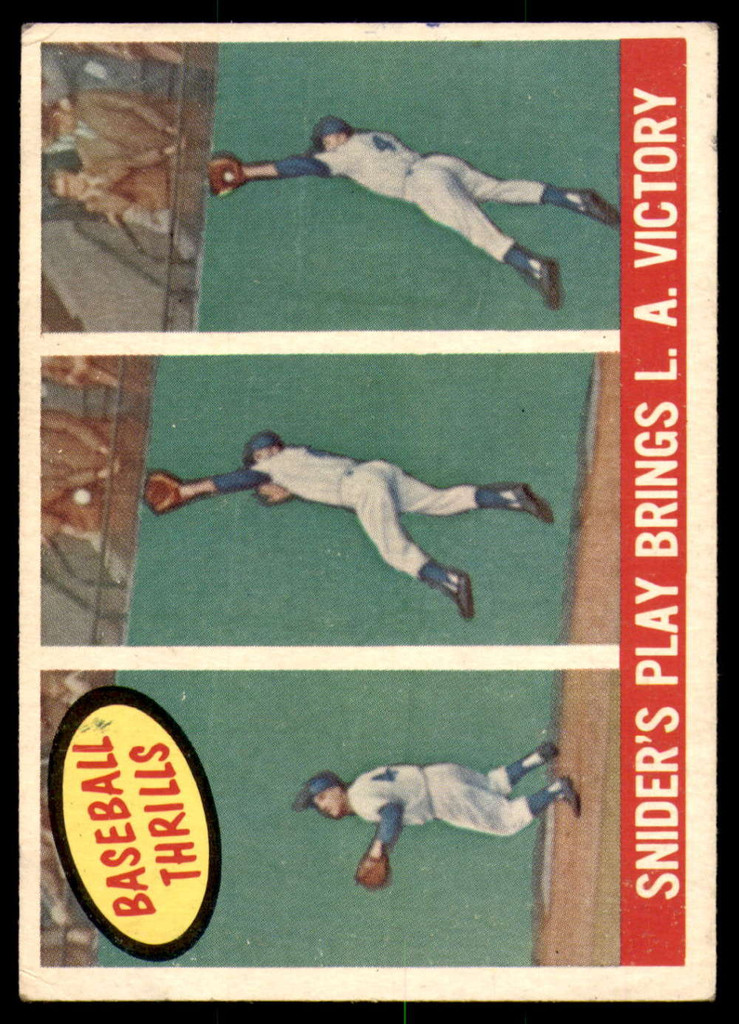 1959 Topps #468 Duke Snider Snider's Play Bring L.A. Victory Very Good  ID: 239623
