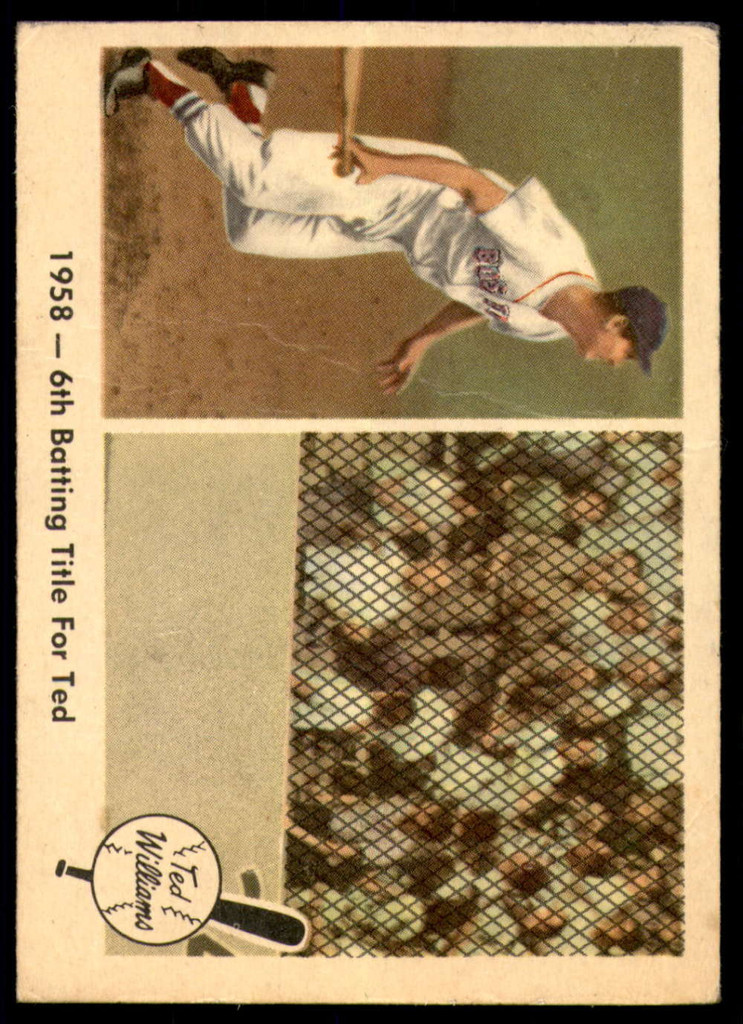 1959 Fleer Ted Williams #62 1958 - 6th Batting Title For Ted Very Good 