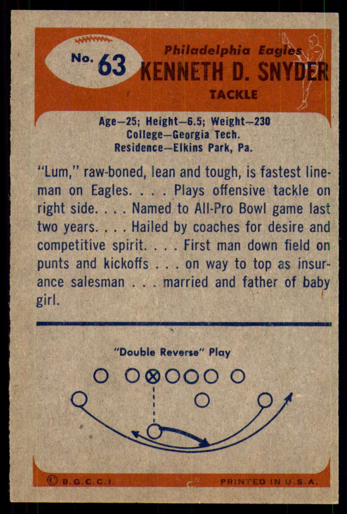 1955 Bowman #63 Ken Snyder Ex-Mint  ID: 243900