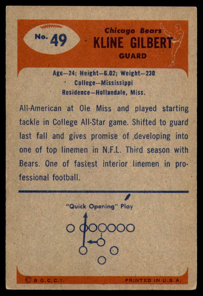 1955 Bowman #49 Kline Gilbert Excellent+  ID: 236089