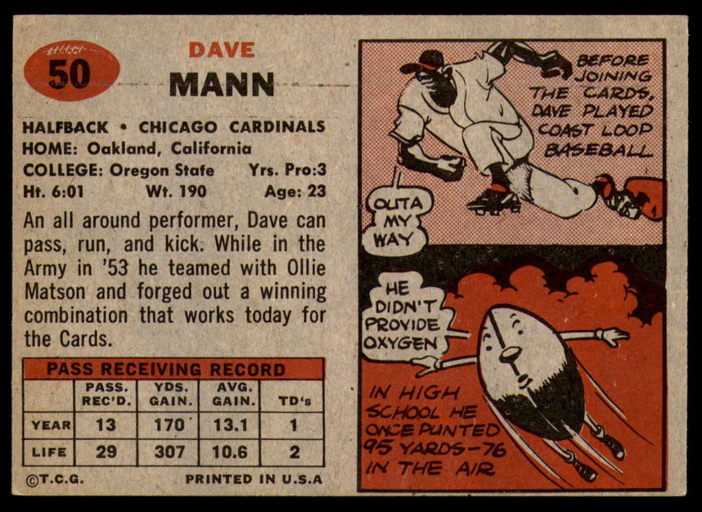 1957 Topps #50 Dave Mann Ex-Mint 