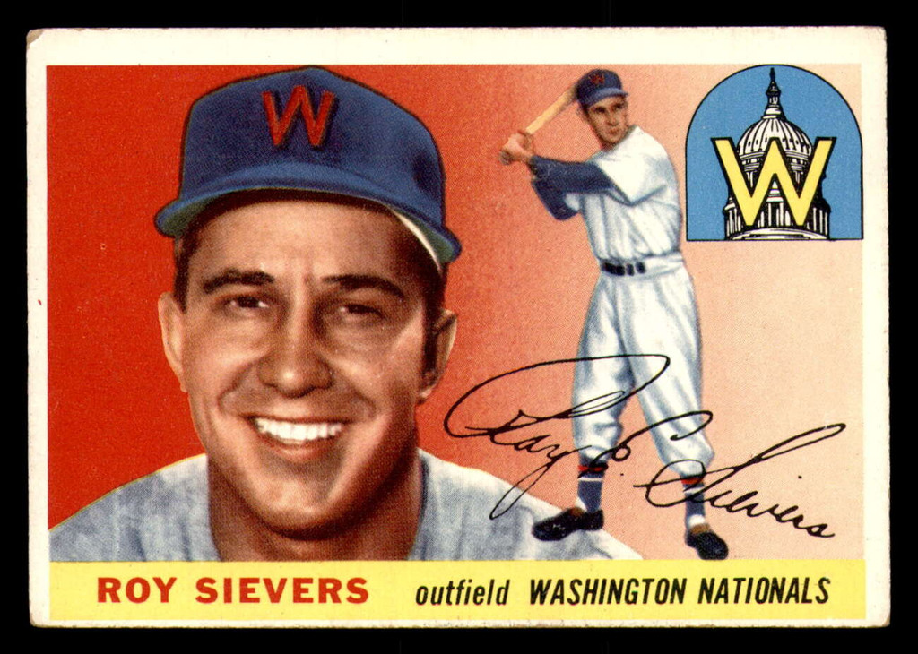 1955 Topps #16 Roy Sievers Writing on Back 