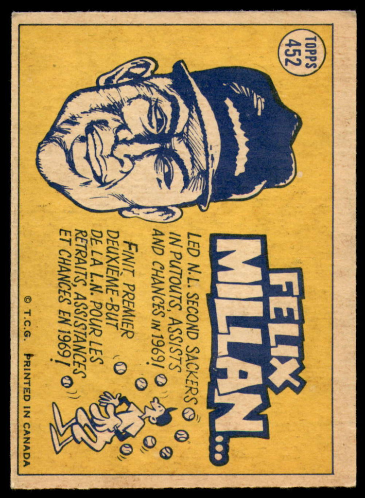 1970 O-Pee-Chee #452 Felix Millan AS Excellent+ 