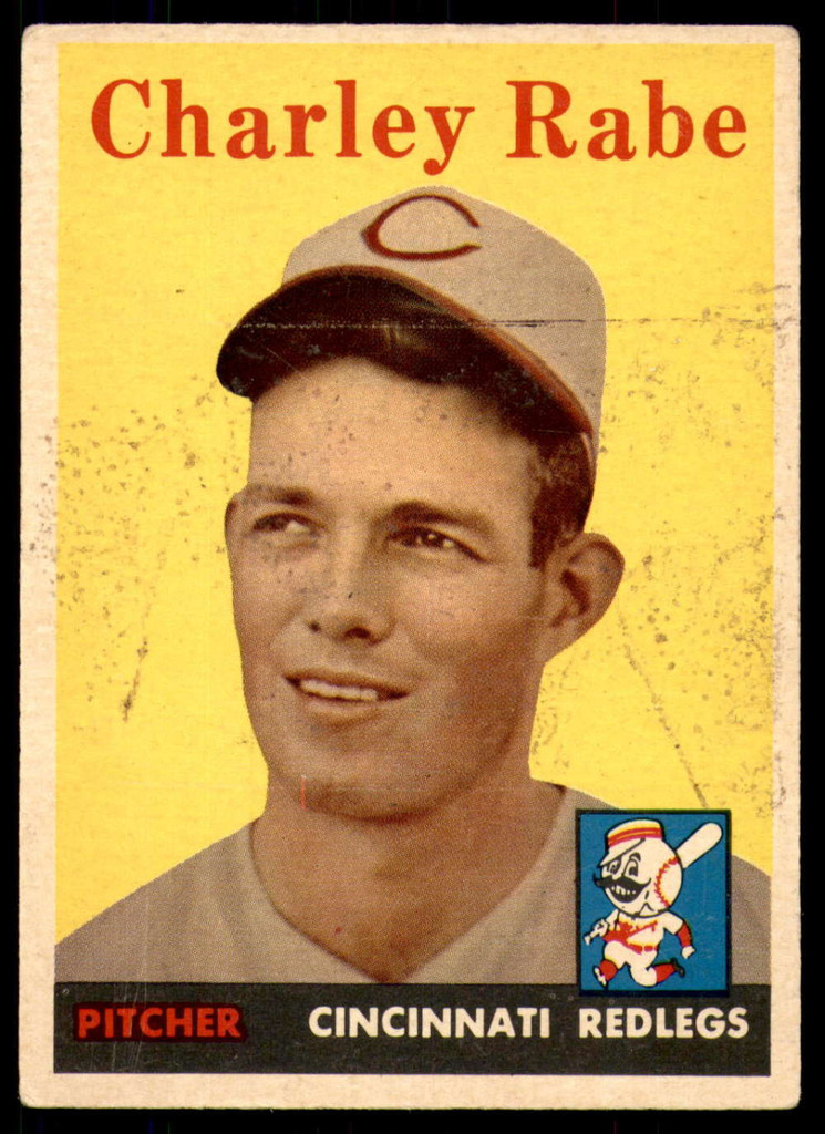 1958 Topps #376 Charley Rabe Very Good RC Rookie 