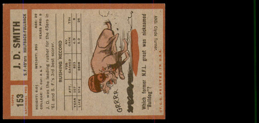 1962 Topps #153 J.D. Smith Excellent  ID: 242114