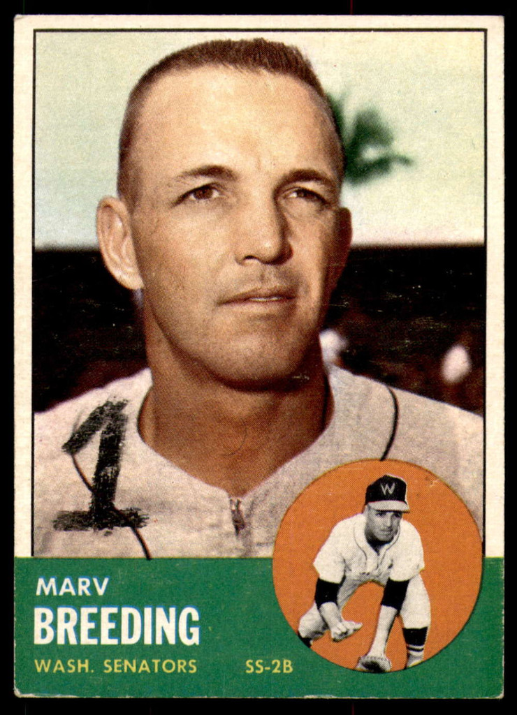 1963 Topps #149 Marv Breeding Excellent 