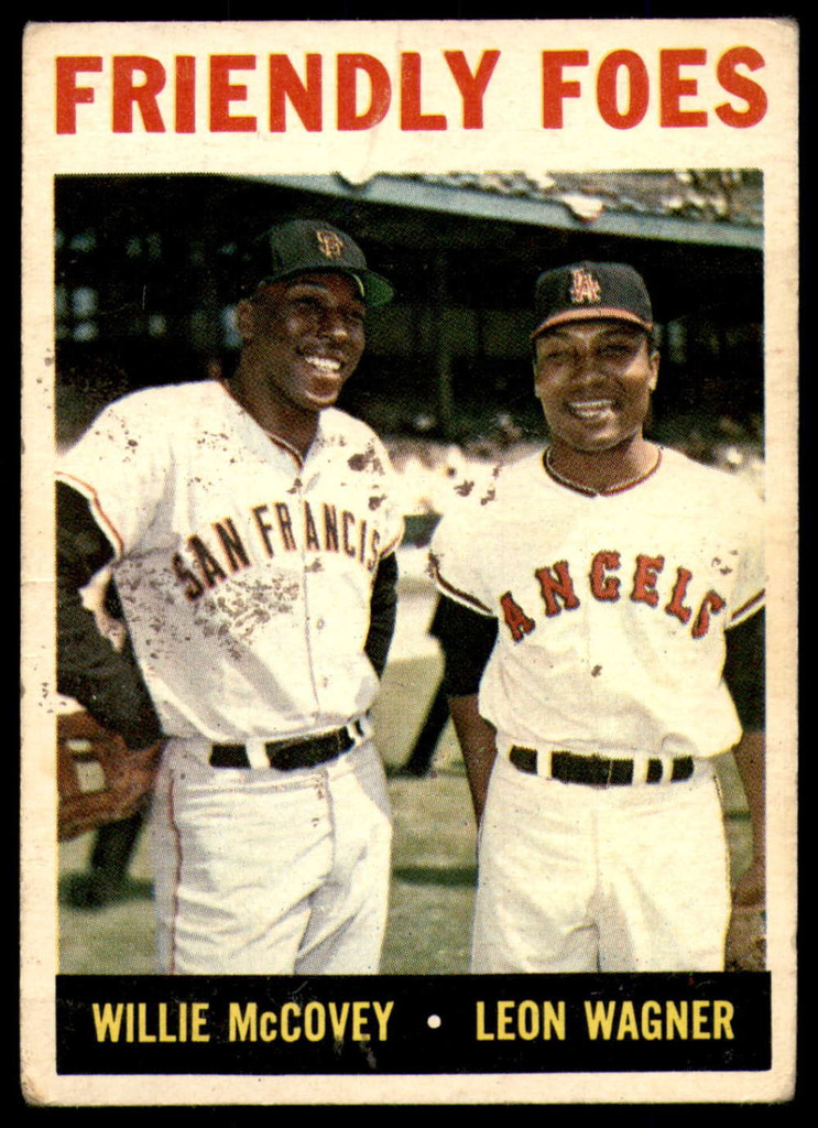 1964 Topps # 41 Willie McCovey/Leon Wagner Friendly Foes G-VG  ID: 261442