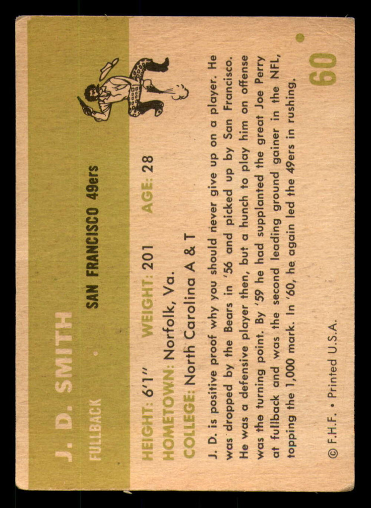 1961 Fleer #60 J.D. Smith Very Good  ID: 271059