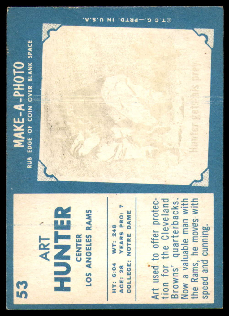 1961 Topps #53 Art Hunter Excellent+  ID: 252688