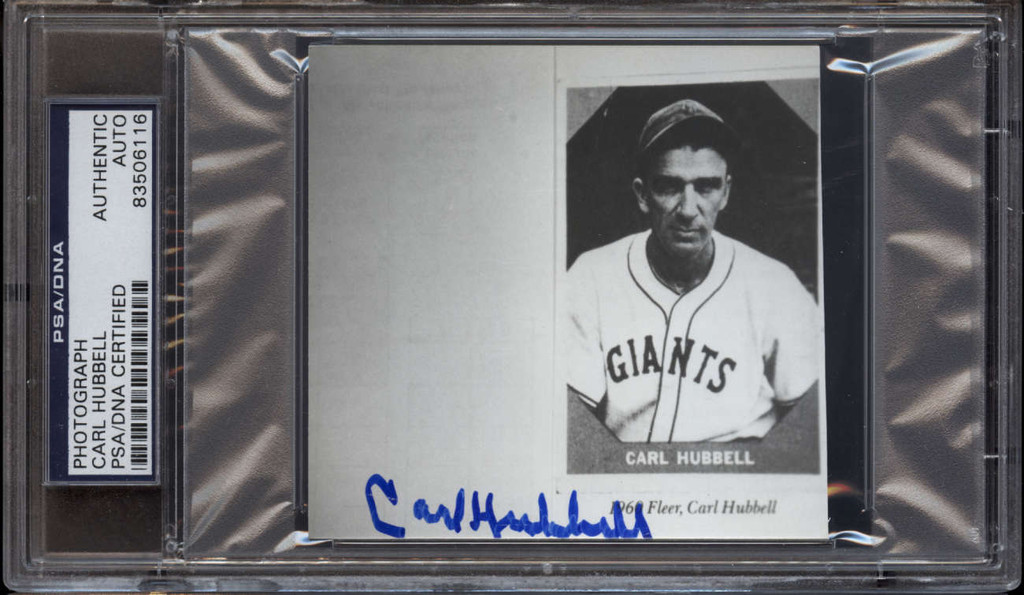 Carl Hubbell NY Giants Photo Signed PSA/DNA Auto